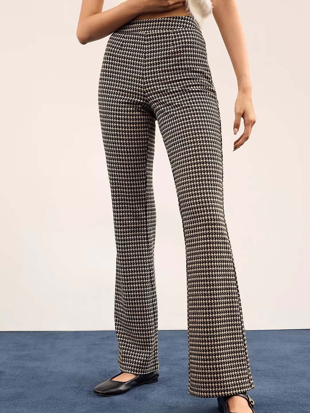 Sanctuary Houndstooth Flare Pants - Black & White